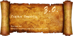 Zupka Ompoly névjegykártya